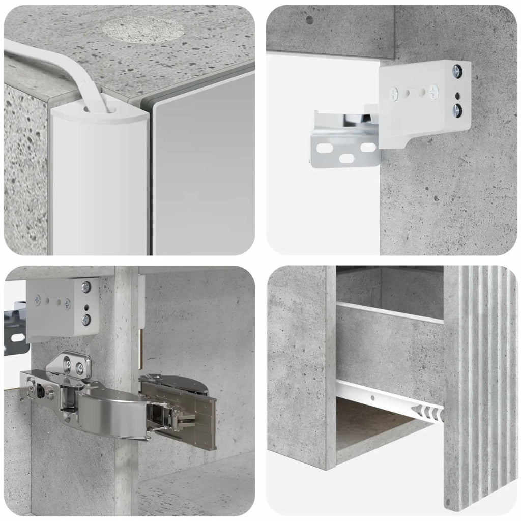 Set di Armadi da Bagno 4 pz Grigio Cemento Legno ingegnerizzato 3406546