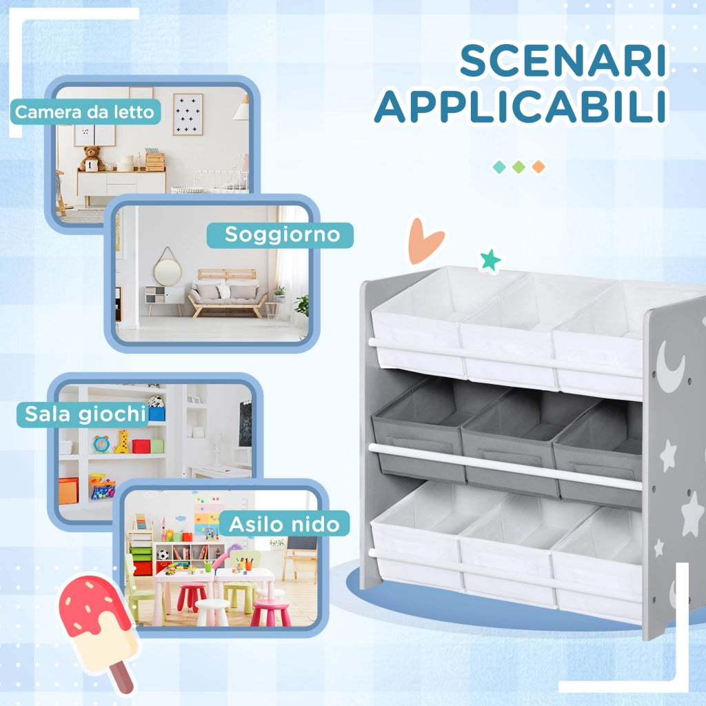 Mobiletto con Cestini ¨C Minimal ¨C Grigio e Bianco 63x30x60cm