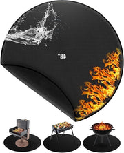 Tappeto Resistente al Fuoco 120cm/48 Pollici Mat di Protezione dal Calore per BBQ Mat di Griglia Reutilizzabile Grande per Griglia a Gas Pavimento Patio Giardino Campeggio Accessori da Patio da Piegare