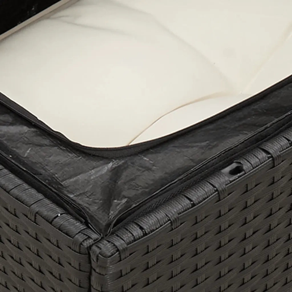 Set Divani da Giardino 11 pz con Cuscini in Polyrattan Nero 3256196
