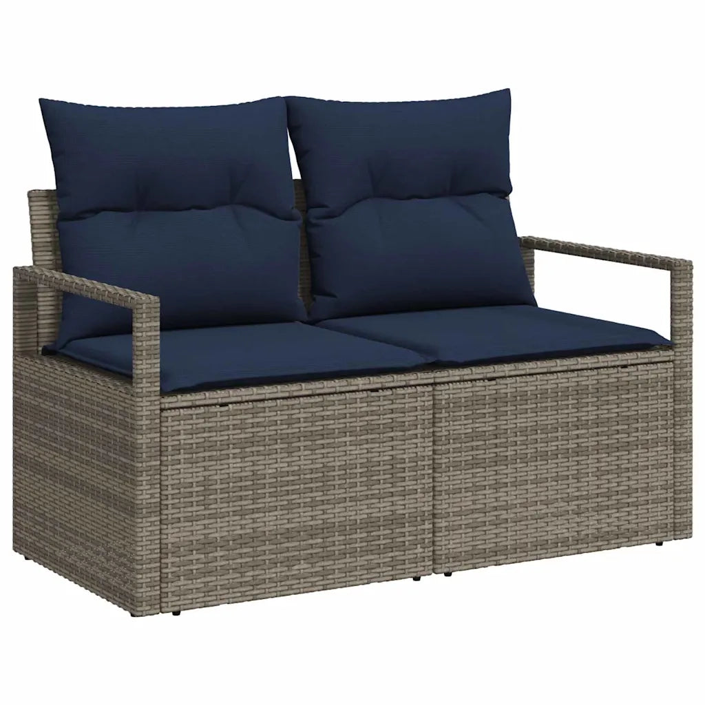Set di divani 5 pcs Grigio e Blu polyrattan 3346255