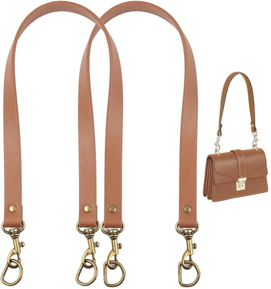 Cinture per borse 2 pezzi - Cinturino a spalla rimovibile - Materiale PU - Mocha - Robusto/Duraturo - 65 x 1,8 cm - Cinturino per borse