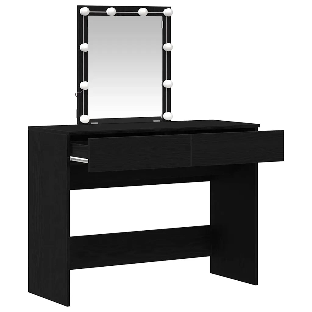 Tavolo da Trucco con cassetto Rovere Nero 100 x 40 x 130 cm 868842