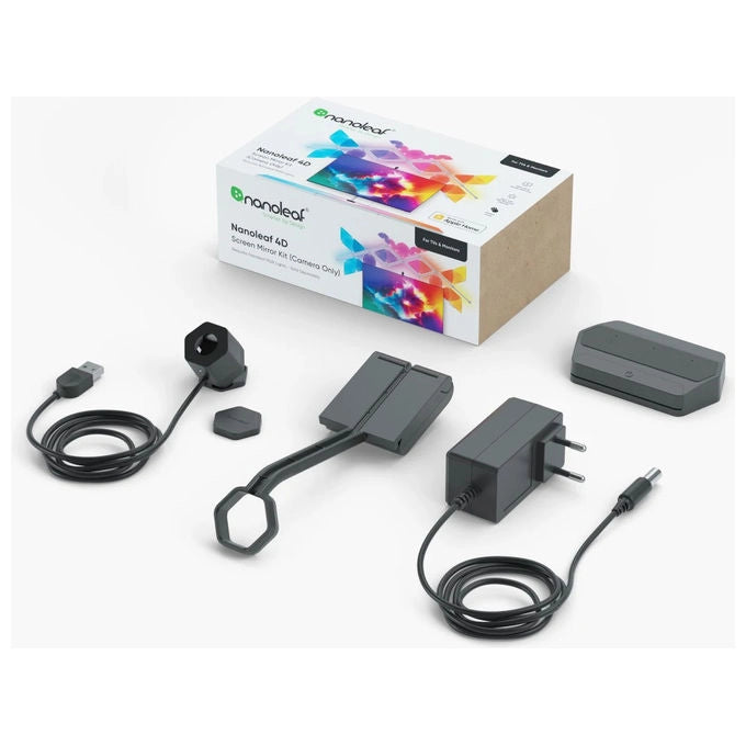 Nanoleaf NF082K02-1CK Kit di luci d'ambiente 4D Screen Mirror con tecnologia Sync+ e Privacy Cover per camera colore RGBIC
