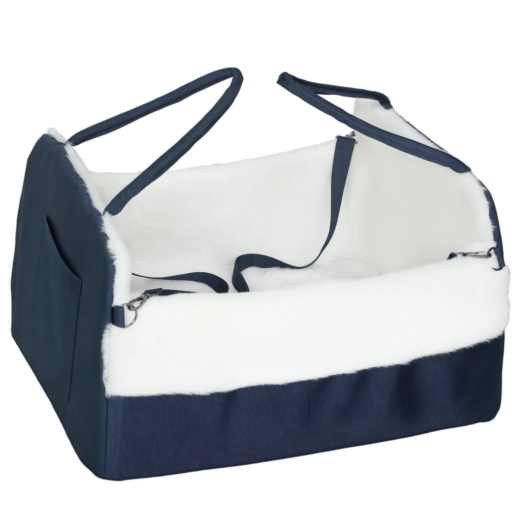 Sedile auto per cani con cintura di sicurezza ¨C Minimal ¨C blu 55x46x32 cm