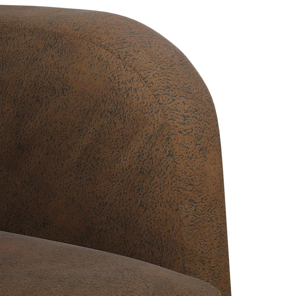 Divano Poltrona | Sedia con Braccioli Marrone 54 cm in Similpelle