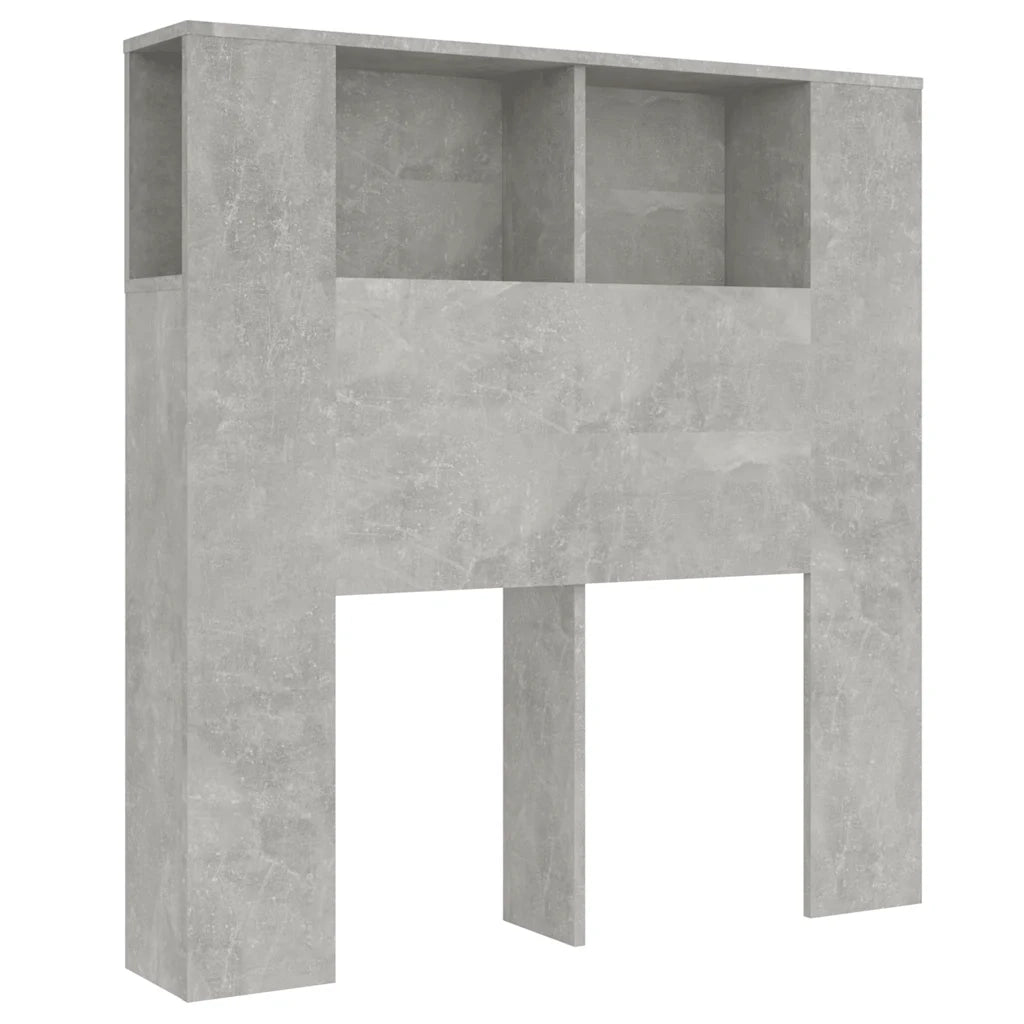 Testiera con Scomparti-Testata con Ripiani Grigio Cemento 100x18,5x102,5cm