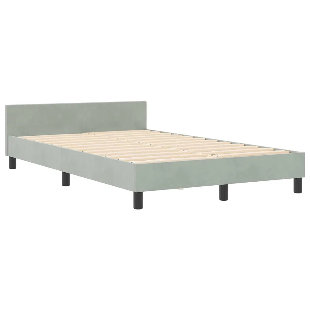 Letto a molle con testiera Grigio chiaro 120 x 190 cm Velluto 3344927