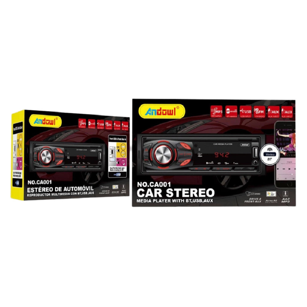 Trade Shop - Autoradio Stereo Sistema Audio Per Auto Universale 1 Din Bluetooth/aux/usb Ca001 -