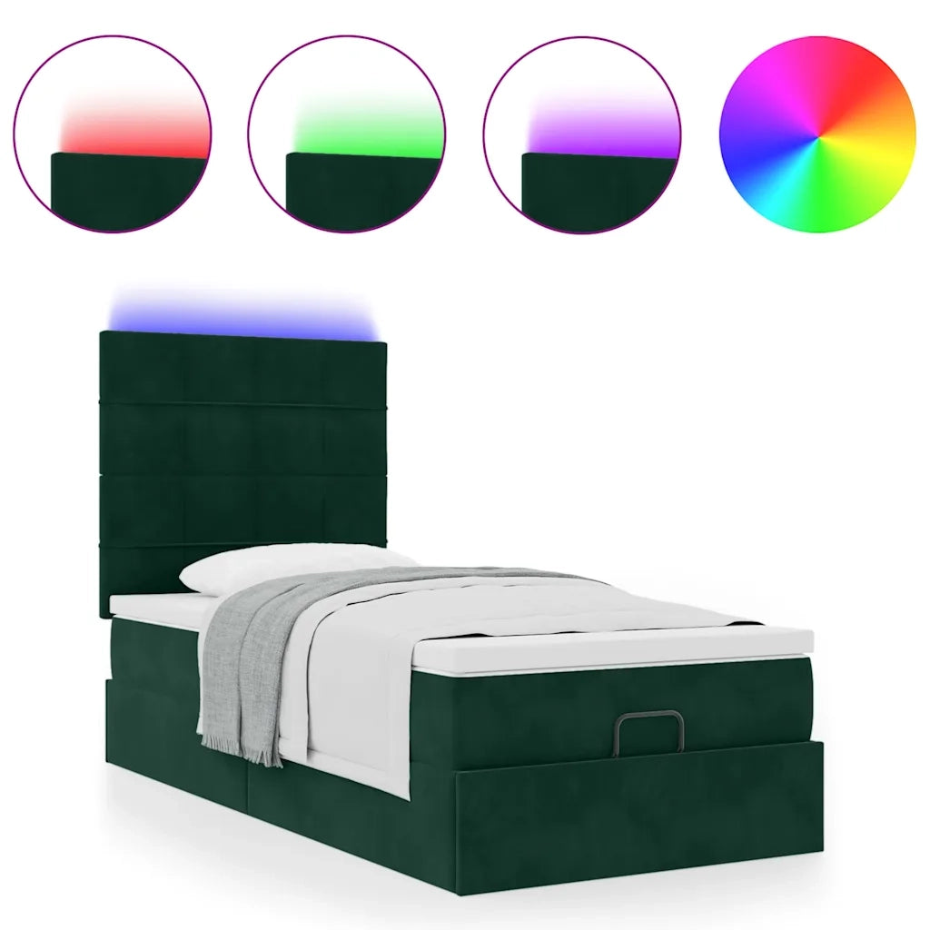 Struttura Letto Pouf con Materassi 100x200 cm Velluto 3314303