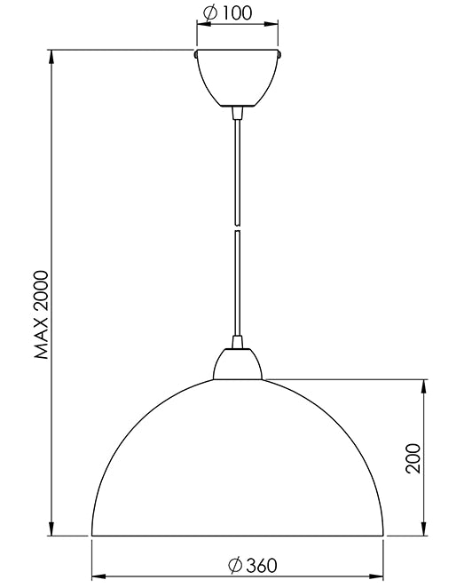 Lampada a Sospensione Nice in Metallo e Vetro Centrifugato Bianco, Attacco E27 60W, IP20, Design Moderno ed Elegante, Codice 2908-45-102