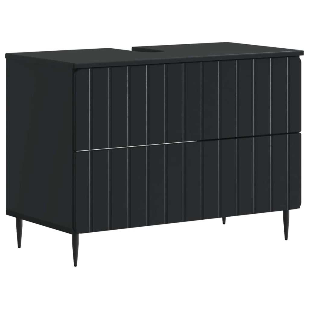 Set di Mobili da Bagno da 4 Pezzi ZWOLLE Nero 3417919