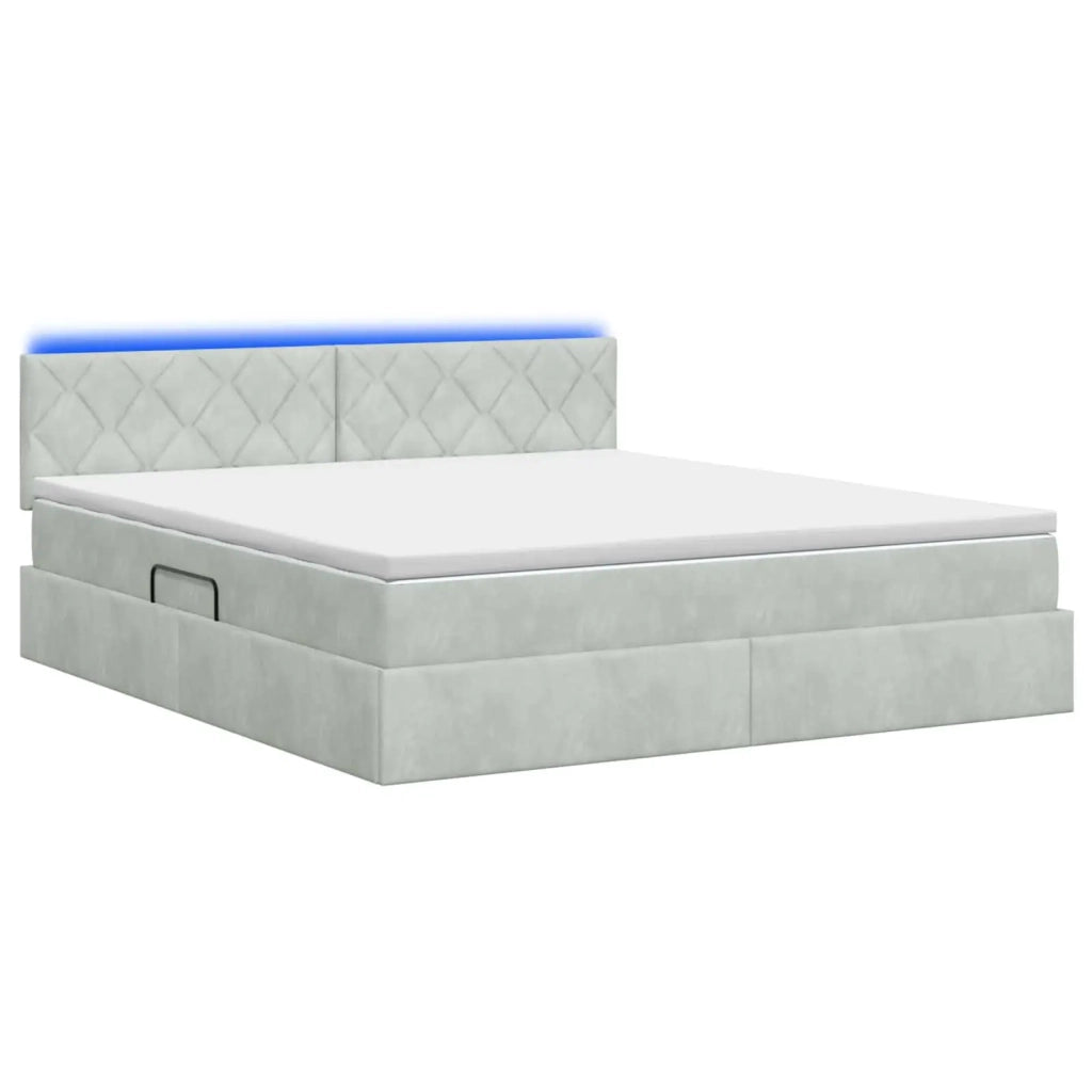 Letto con contenitore LED e materasso Grigio Chiaro 3459324