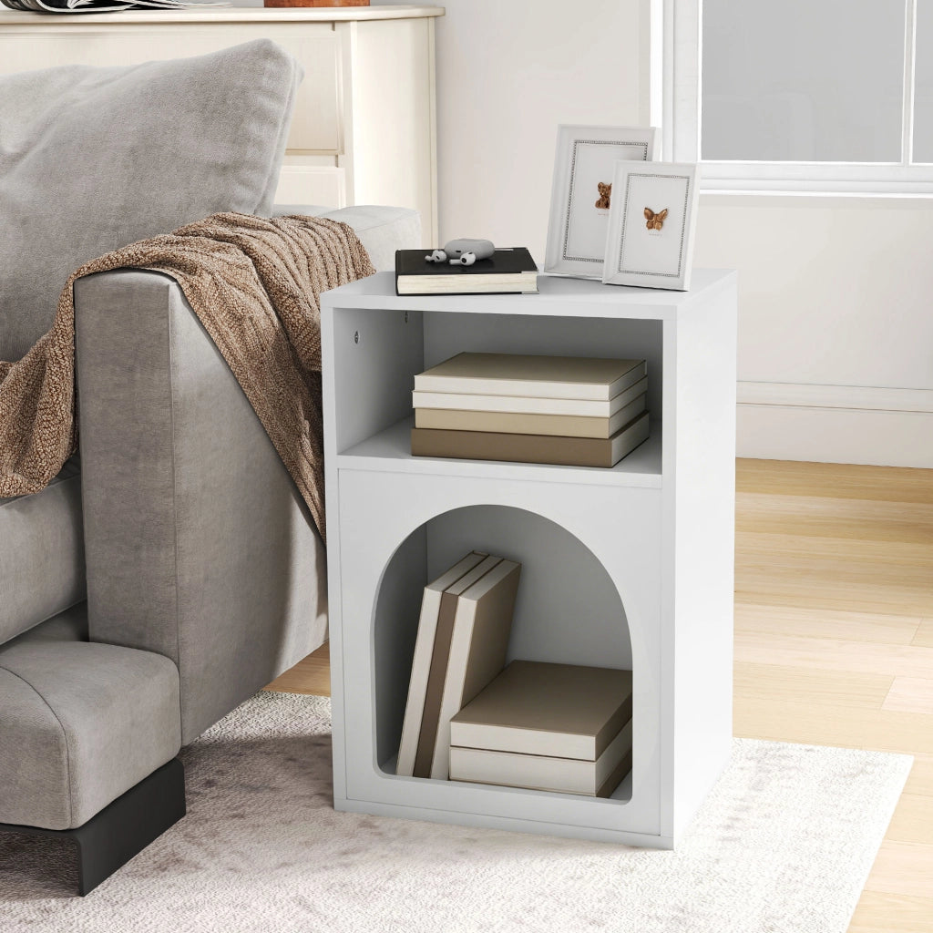 Comodino con scomparti aperti ¨C Minimal ¨C bianco 40x30x60 cm