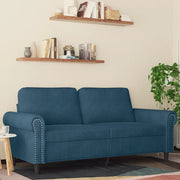 Divano a 2 Posti Blu 140 cm in Velluto 359538