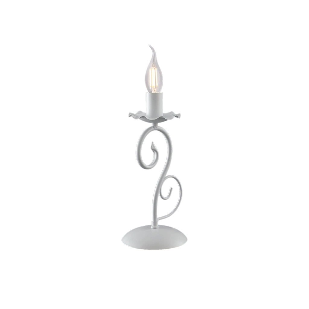 Lumetto Provenzale Alma 1 Luce Ferro Battuto Bianco Shabby