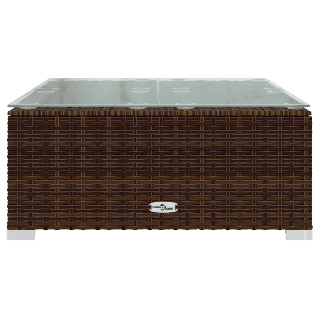 Set Divani da Giardino 7 pz con Cuscini in Polyrattan Marrone 3102227