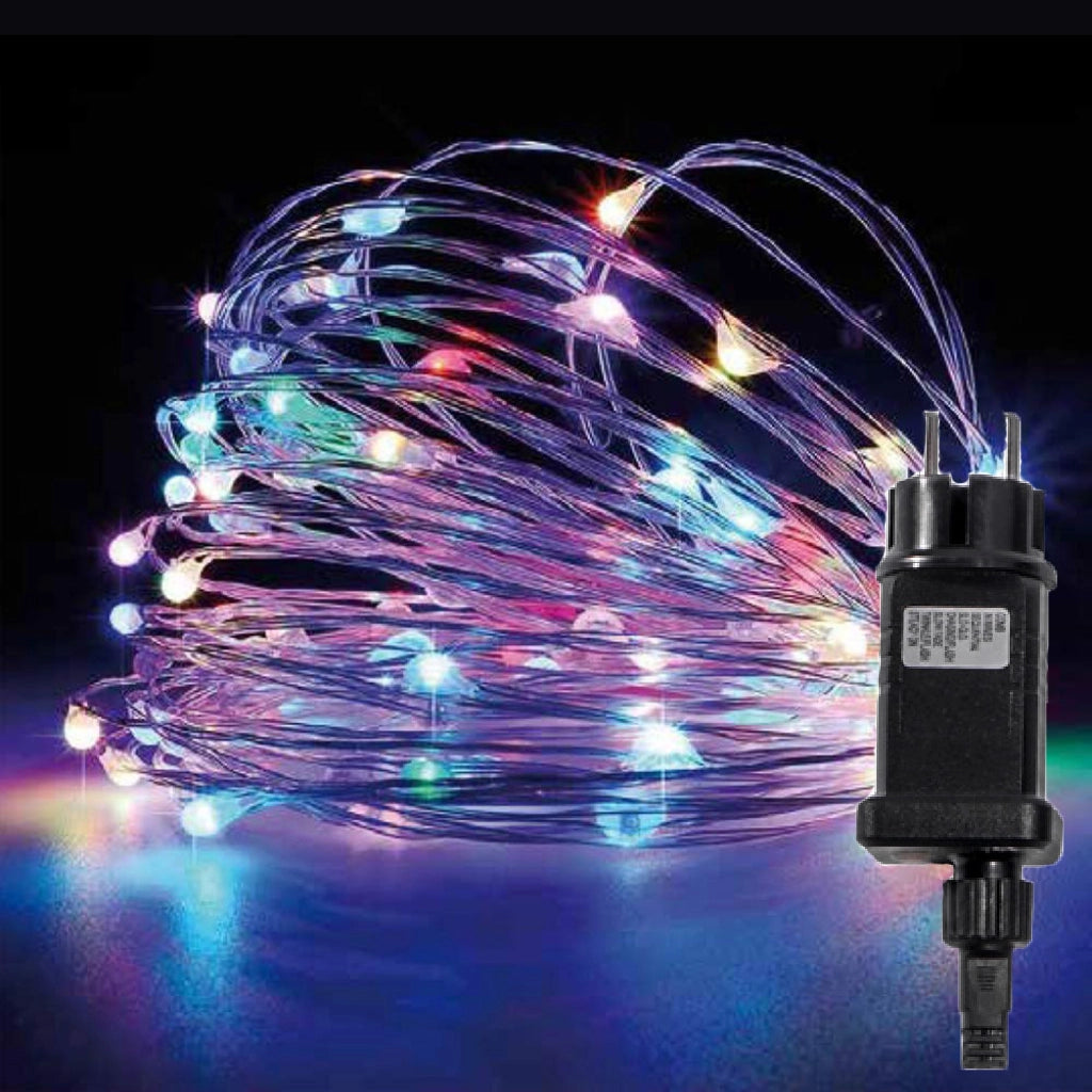 Luci di Natale con 500 micro led cavo rame 9V 50 MT Multicolor piu FREDDA FLASH