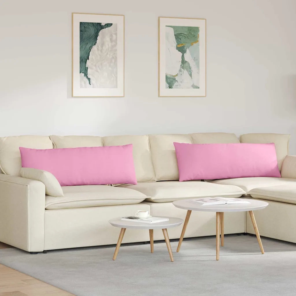 Cuscini da Divano 2 pz | Cuscini per sedie Rosa 120 x 40 cm Tessuto