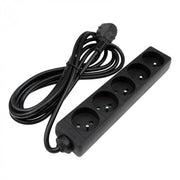 Prolunga elettrica 5 prese 3 m con terra nero Ecolight