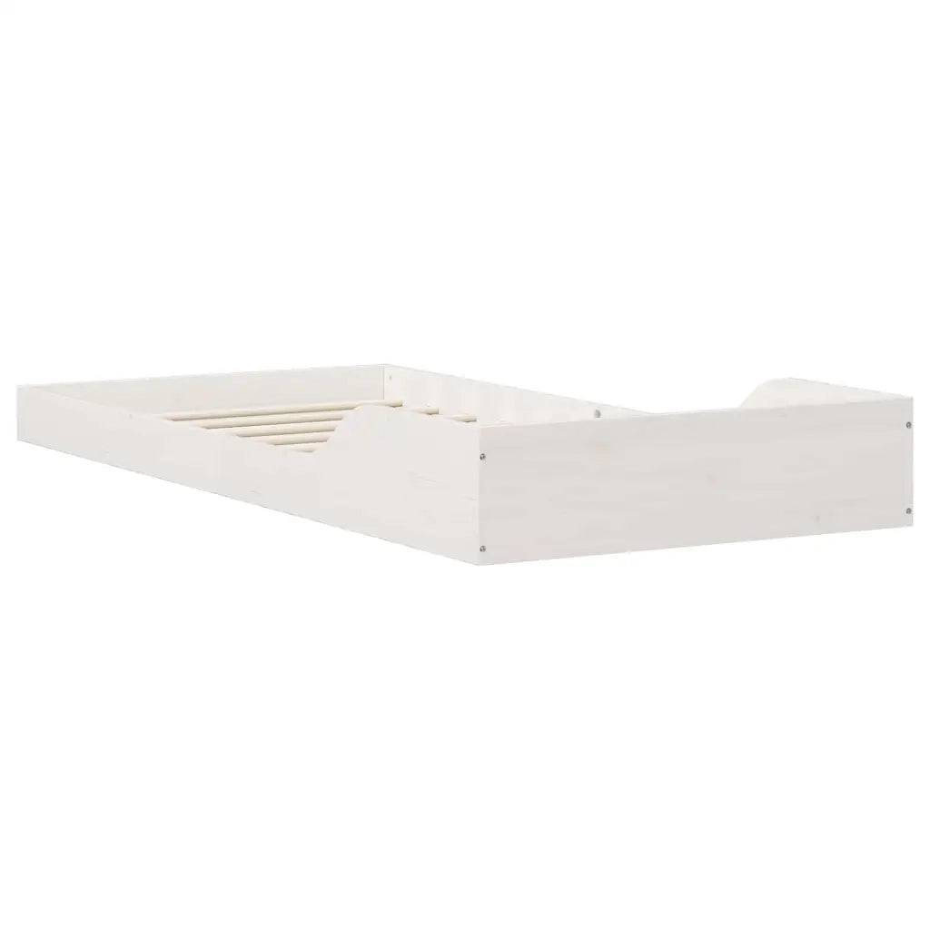 Struttura del letto-Giroletto-Rete del Letto Bianco 100 x 220 cm Pino massello 472475