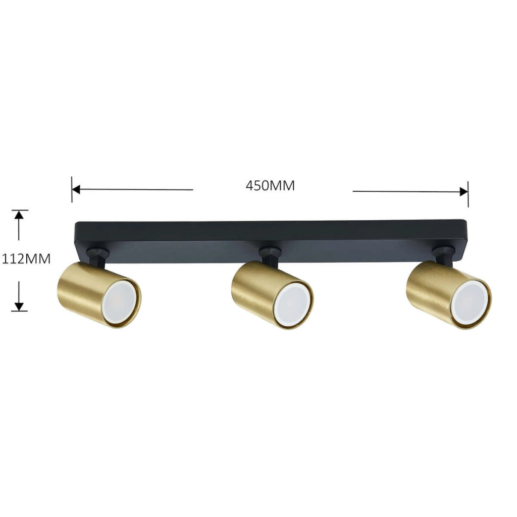 Plafoniera Snow spot 3xGU10 oro/nero Light Prestige
