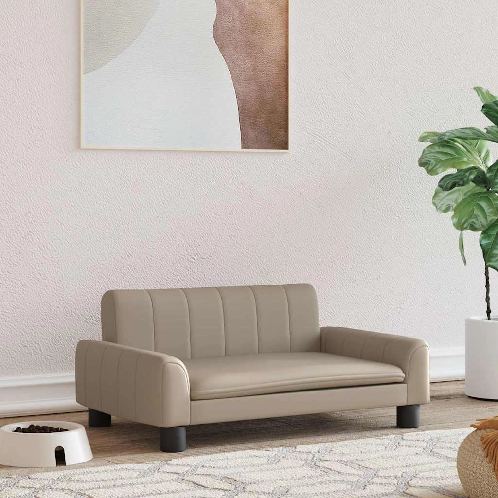 Cuccia per cani comoda cuccia da divano color cappuccino 70 x 45 x 30 cm similpelle marrone 02_0043079
