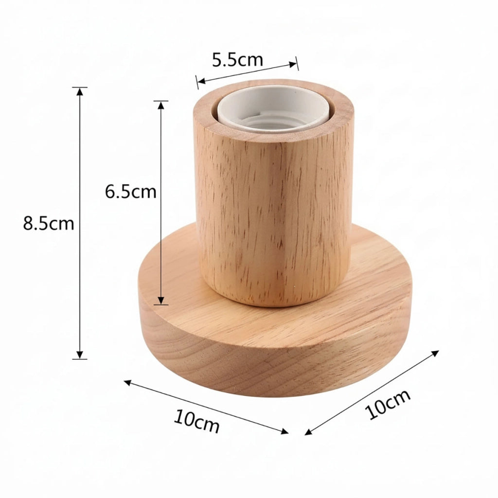 LAMPADA DA TAVOLO LEGNO E27 BASE CILINDRICA DESIGN MINIMAL MODERNO TD-324