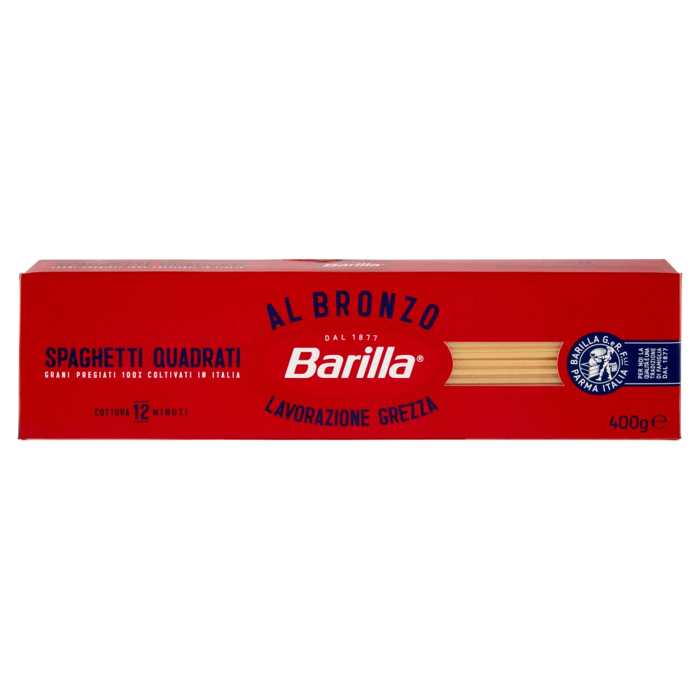 Barilla spaghetti quadrati pasta trafilata al bronzo confezione da 400 grammi