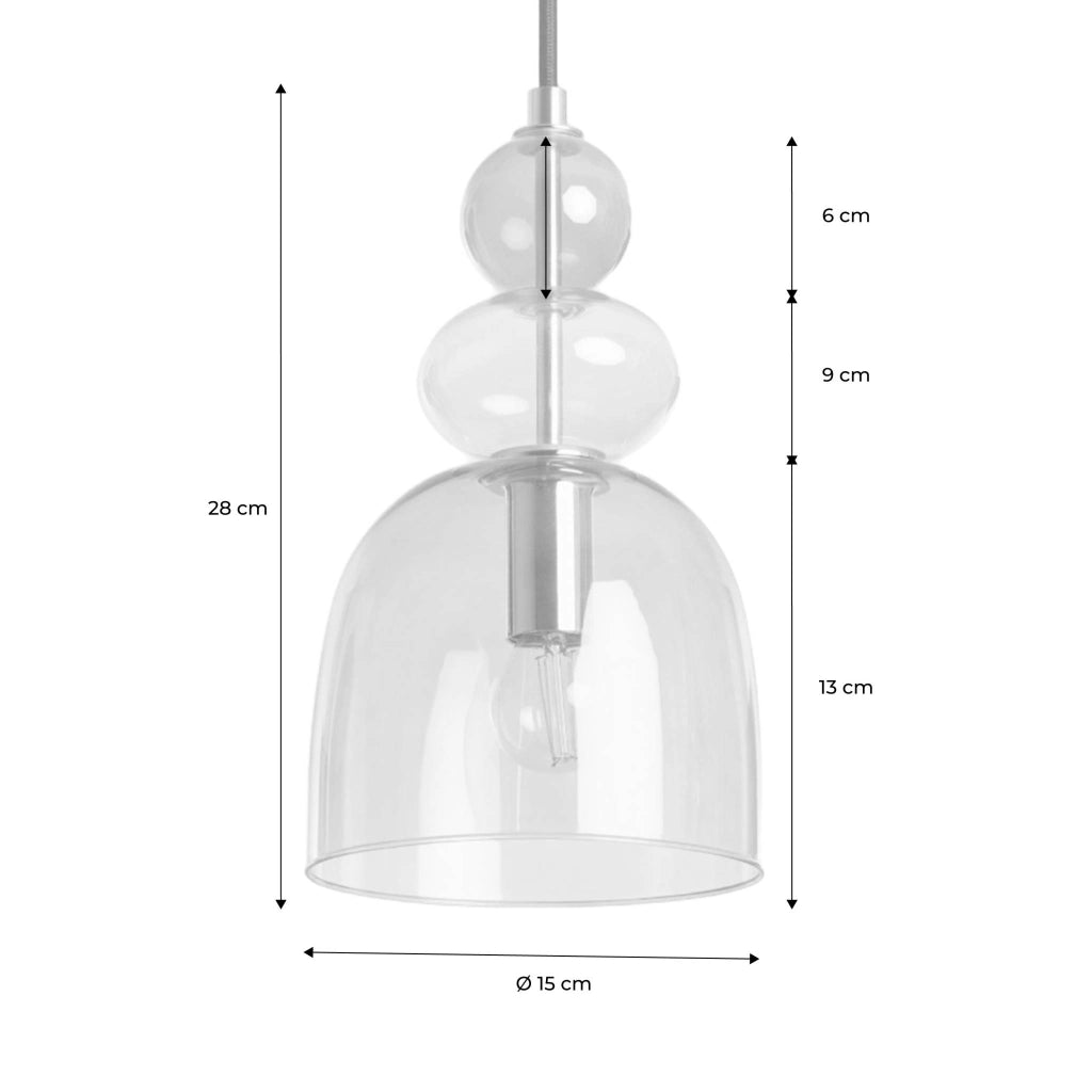 Lampada a sospensione in vetro, ø15cm, verde