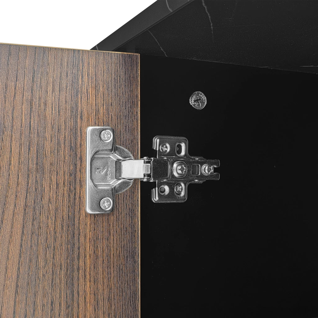 Cassettiera per TV nera e legno; in MDF; lunghezza 200 cm