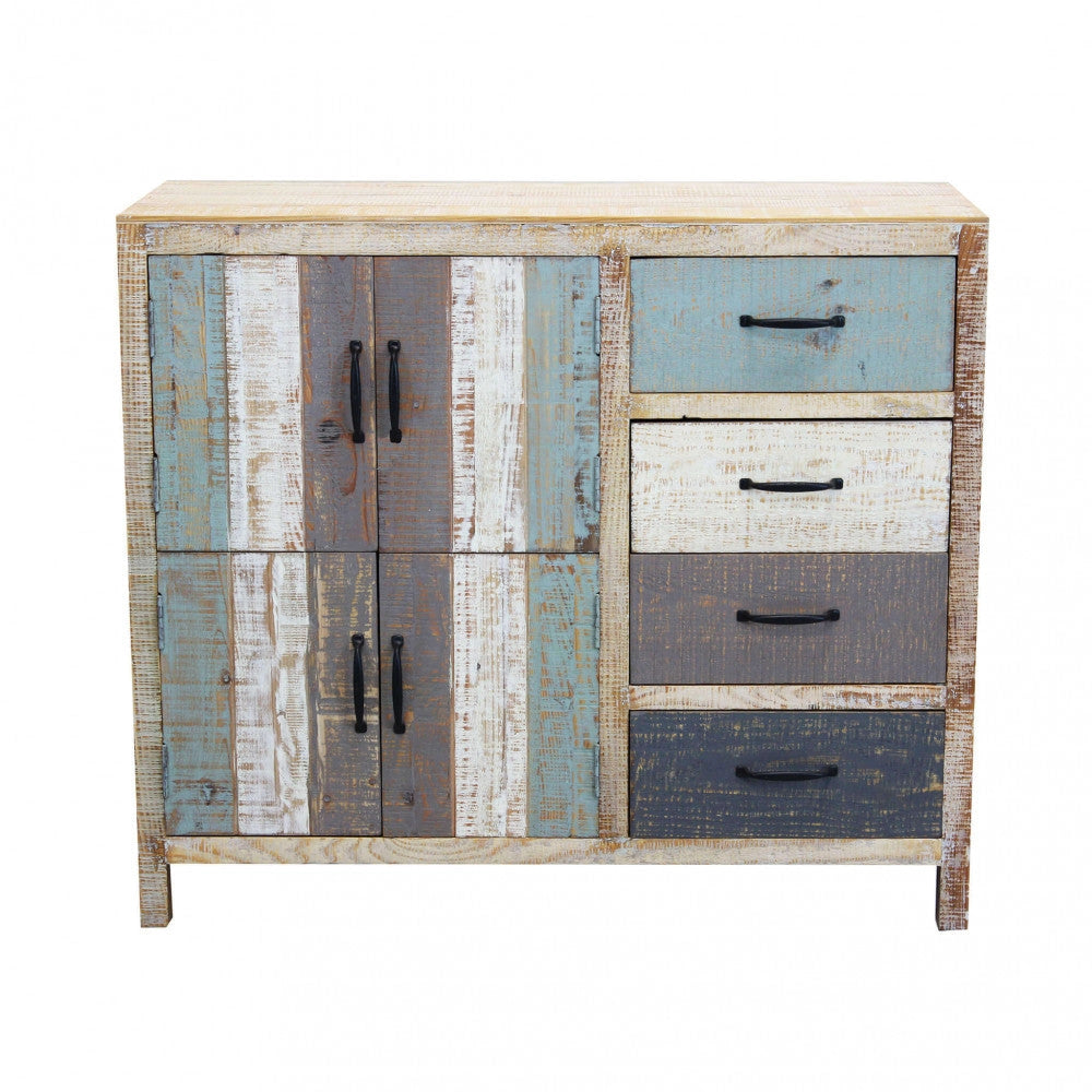Mobile Edison 100x40x86 h cm in Legno Multicolor
