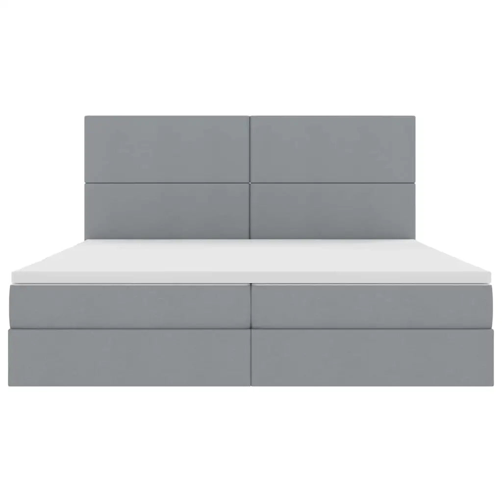 Letto con contenitore e materasso Grigio chiaro 200 x 200 cm