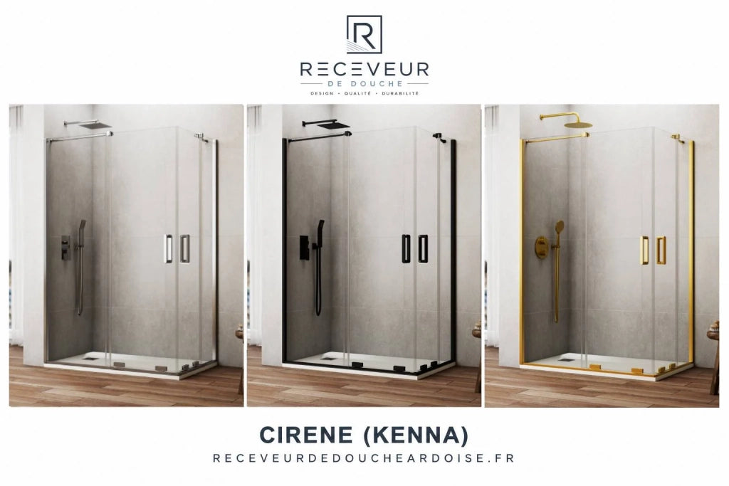 Box doccia CIRENE (KENNA) 1+1 con lato fisso laterale 100x90 cm Cromo Barra Perpendicolare