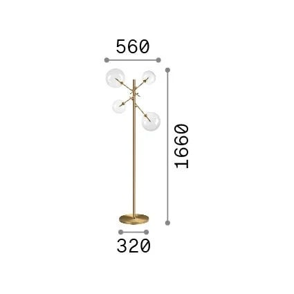 Lampada Da Terra Equinoxe 4 Luci G4 Cromo