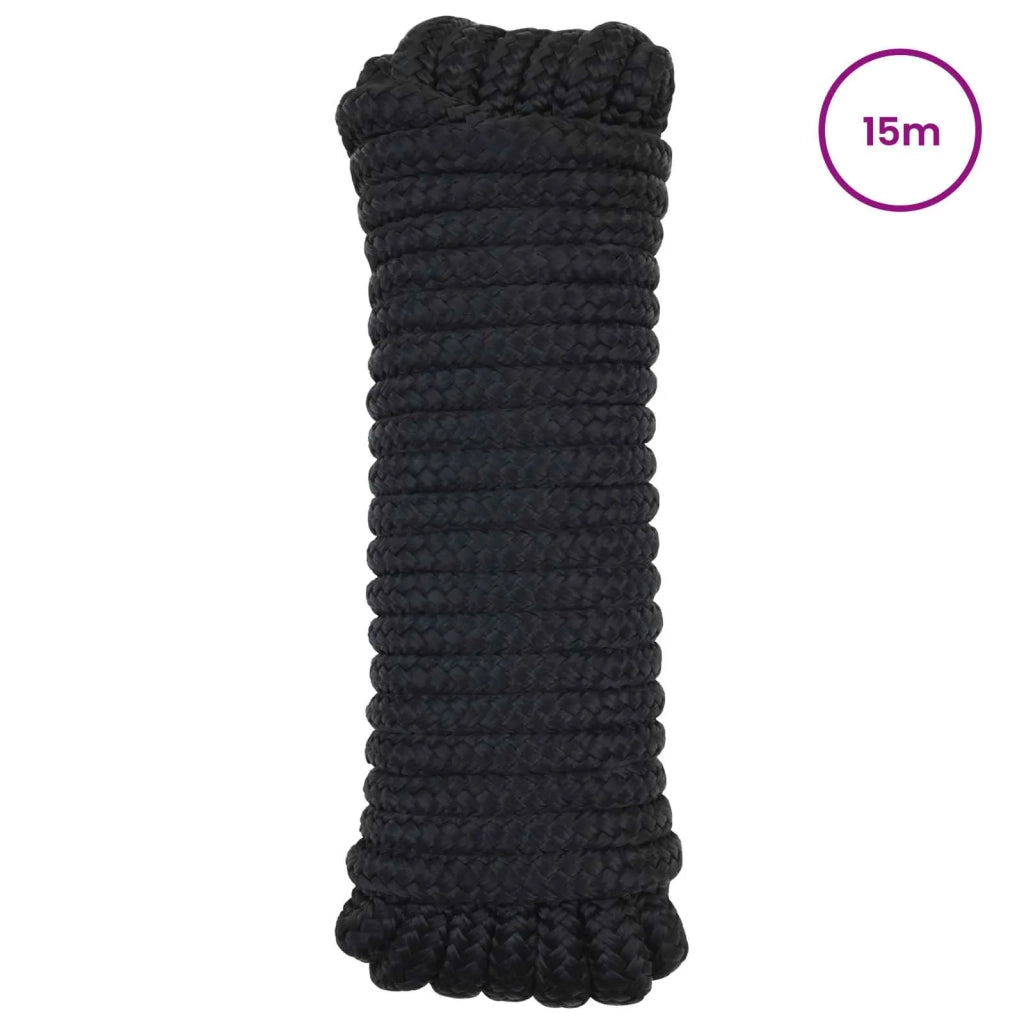 Corda da Barca 15 m 2 Nero Poliestere 42029788