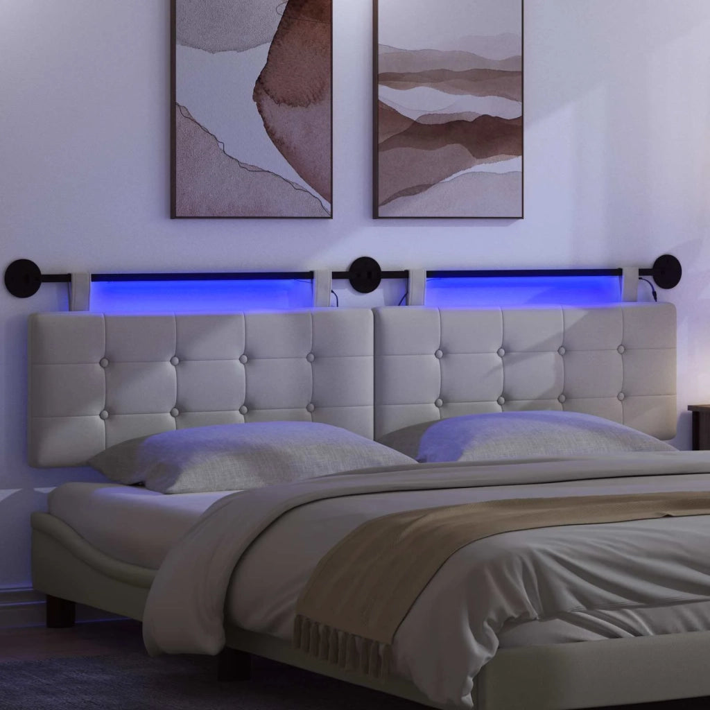 Testiera | Testata sospesa Con luce LED Bianco Similpelle
