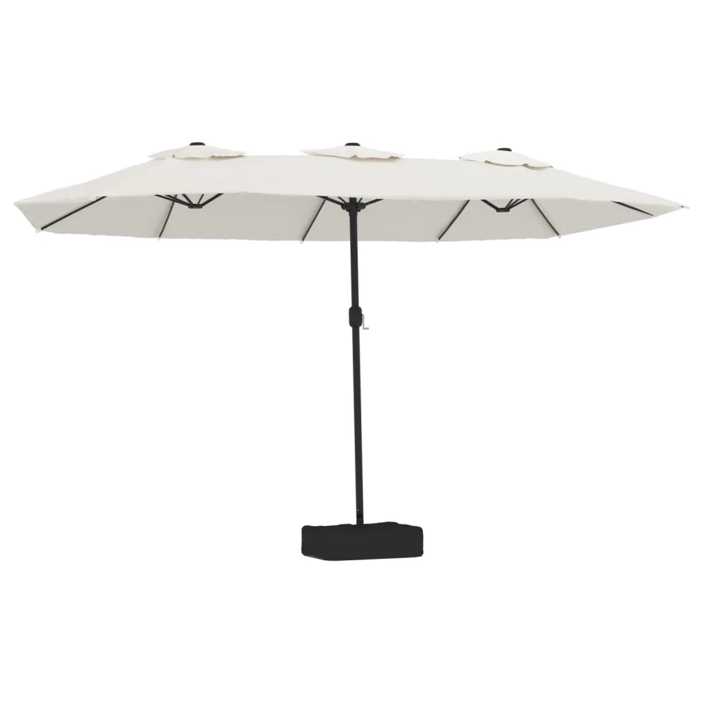 Ombrellone a Doppia Testa con LED Bianco Sabbia 449x265 cm 362953