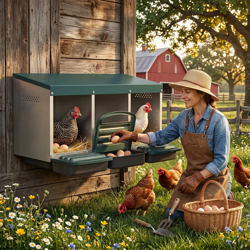 Nido per Galline con 3 Scomparti ¨C Minimal ¨C Grigio 84x55x61 cm
