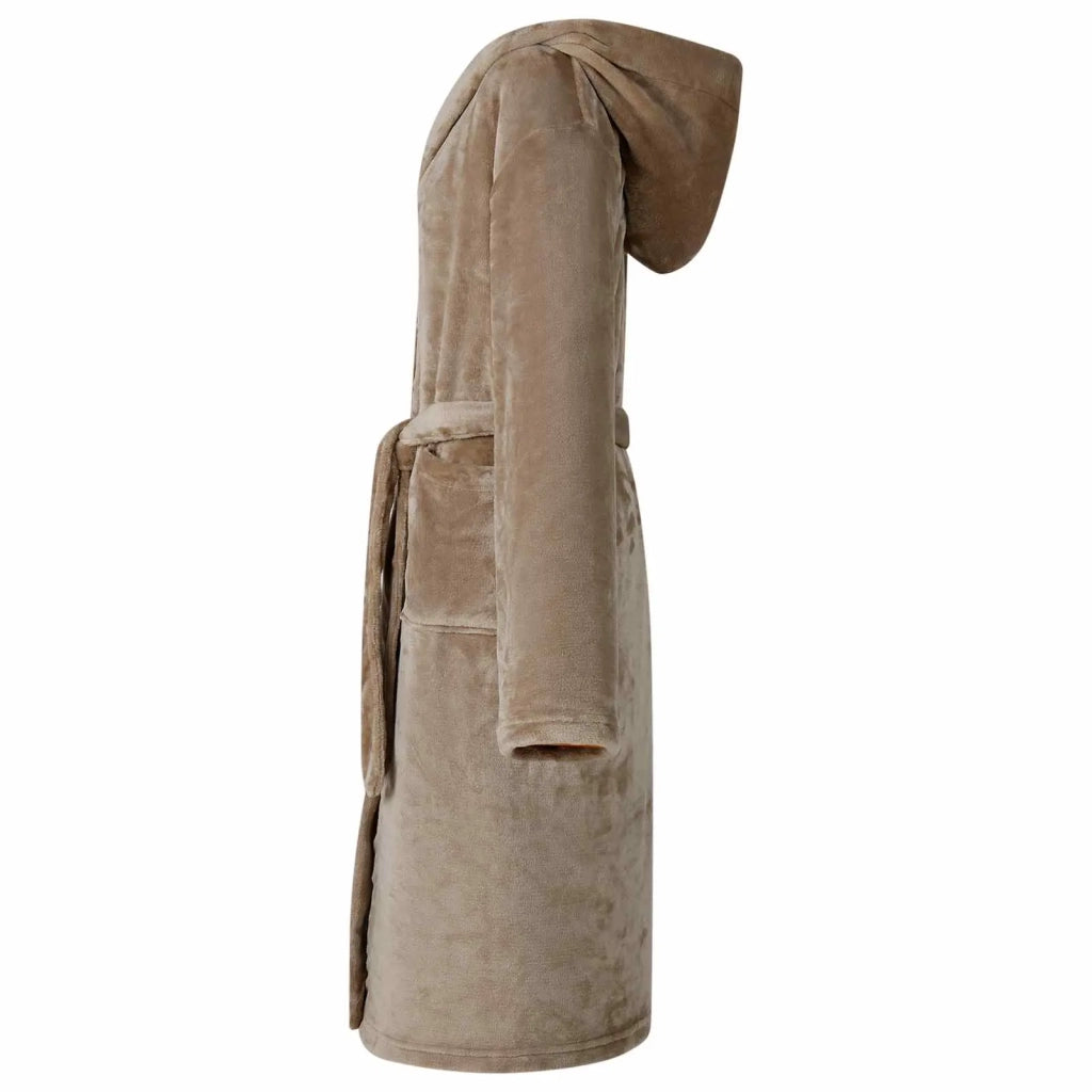 Accappatoio con Cappuccio Cammello m Flanella 42017220