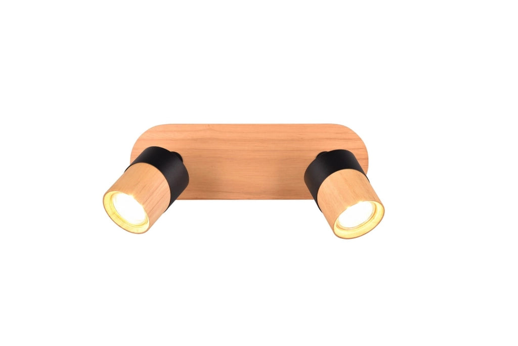 Faretto da parete ARUNI Trio 2xGU10 legno metallo nero
