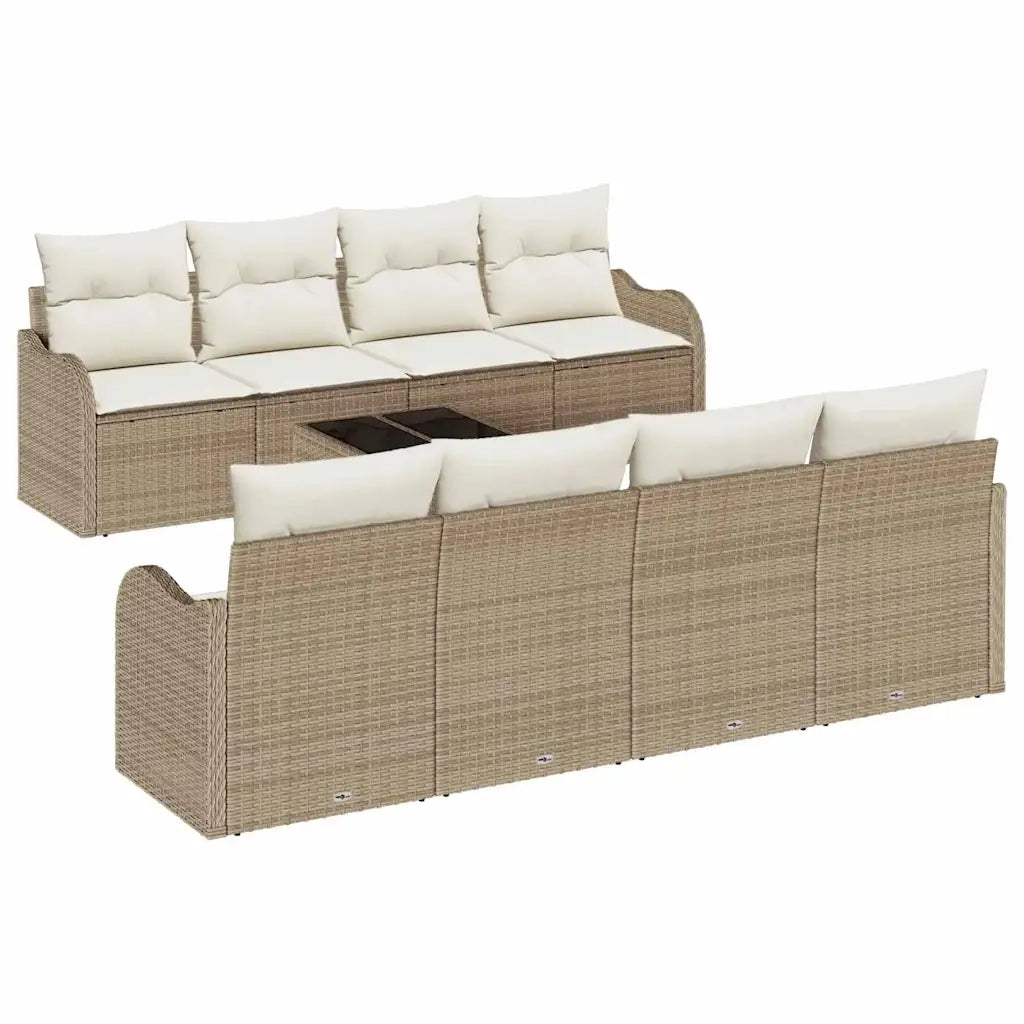 Set Divano da Giardino Beige 55 x 55 x 37 cm polyrattan
