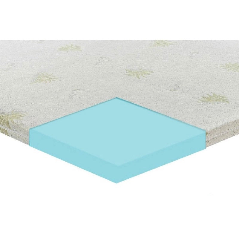 Topper correttore memory foam alto 10cm - rivestimento all’aloe vera - 120x190
