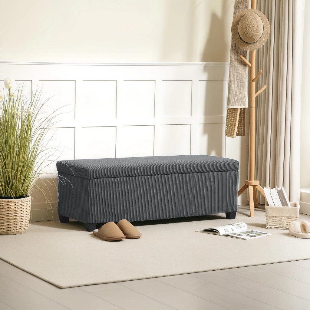 Pouf Contenitore Imbottito ¨C Minimal ¨C Grigio 112x42x40 cm