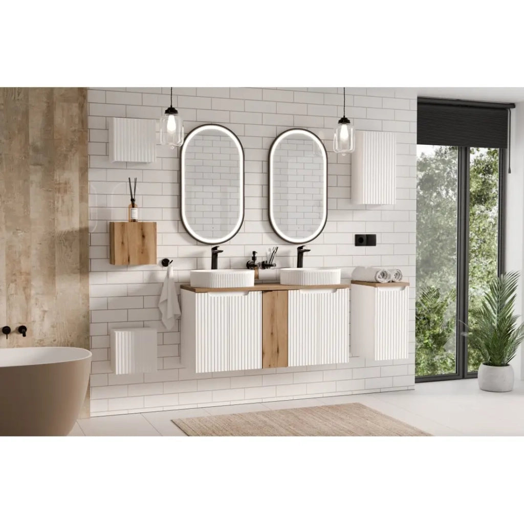 Mobile sottolavabo VANO – 2 porte – Bianco alpino – L50 × P39 × H57 cm – Da appendere