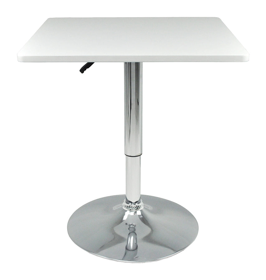 Tavolo regolabile in altezza quadrato 60x60 bianco, tavolo alto da bar - Romeo TQ08-6.6ROAR