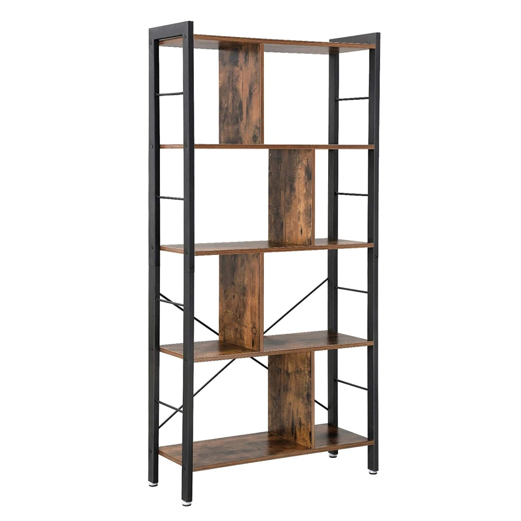 Libreria Valora LBC12BX in metallo marrone rustico a 5 ripiani