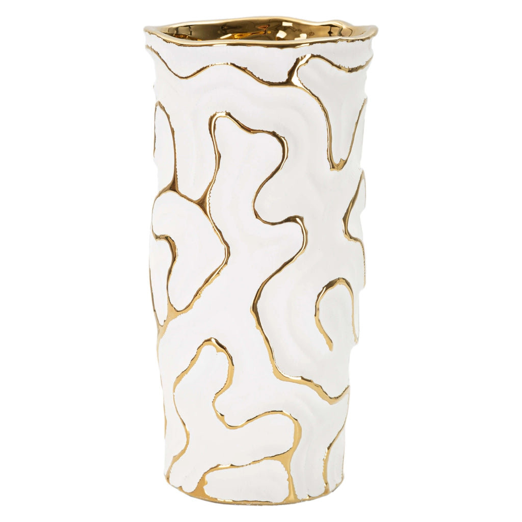 Banisilo, Vaso Colore Struttura oro, Bianco