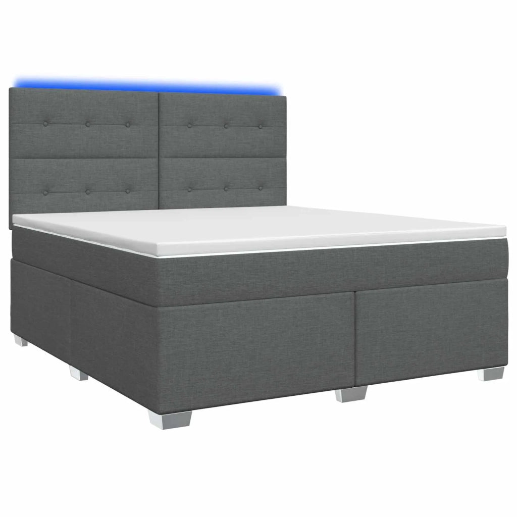 Letto box spring con materasso Grigio Scuro 140 x 200 cm 3454888