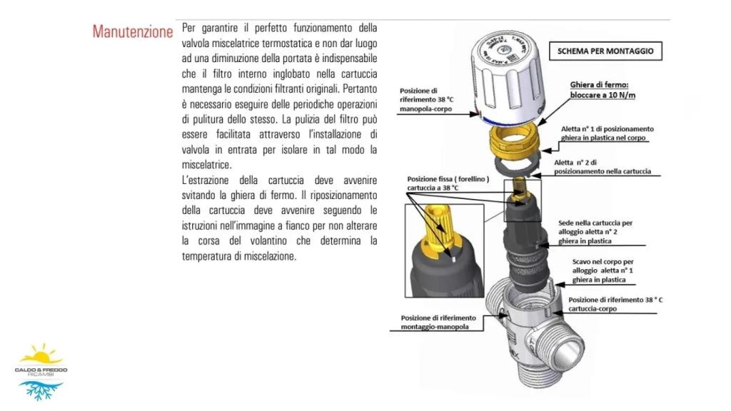 Valvola miscelatrice termostatica con attacchi maschio da 3/4" per impianti solari HELYOS